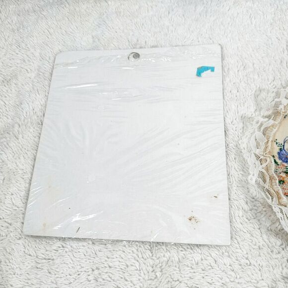 Vintage Mini Classics Cross stitch finished Rose Heart Floral Lace Wall Decor - Picture 2 of 8